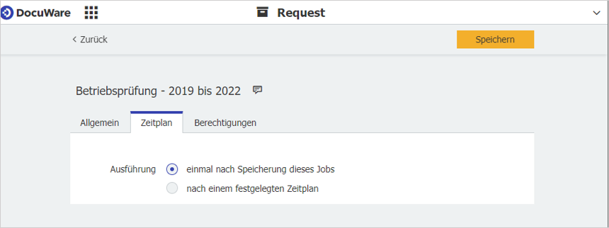 Request Export starten